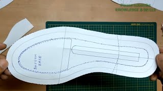 Footware Designing How to make a Basic Pattern of shoe Sole  KNOWLEDGE amp SKILLS [upl. by Bortman]