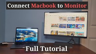 How to Connect a Macbook Pro to a Monitor  Full Tutorial with All Options [upl. by Yemorej]