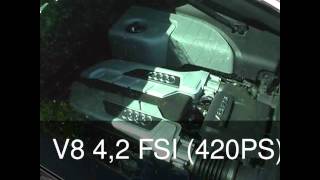 Audi R8 V8 42 vs R8 V10 52 Sound 420PS vs 525PS Soundcheck Reving Stock Exhaust [upl. by Thurlough957]