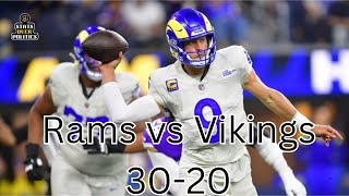 Rams beat Vikings 3020 Is Los Angeles back on track [upl. by Teferi]