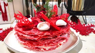 Tort de clătitepancake cake блинный тортRedVelvet [upl. by Nilrak]