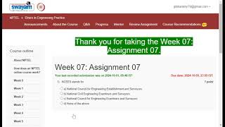 NPTEL 2024 ETHICS IN ENGINEERING PRACTICE WEEK 7 SOLUTION [upl. by Rita174]