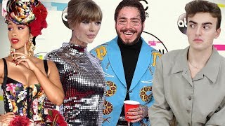 AMAs 2018 FASHION ROAST cardis dolce mess taylor is a disco ball lol  post malone [upl. by Ace624]