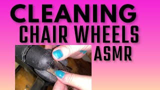 ASMR CLEANING AN OFFICE CHAIR WHEELS asmrcleaning [upl. by Snoddy]