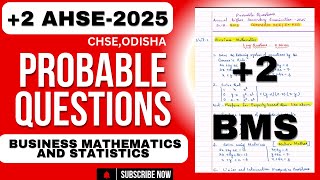 🔴2 BMS PROBABLE QUESTIONS FOR AHSE2025 ll Chse Odisha ll [upl. by Oinota]