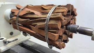 Craft Woodturning Products  Recycling From Driftwood Pieces To Stunning Design With Lathe [upl. by Saied]