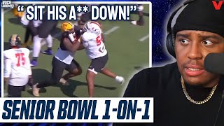 American Team OL vs DL 1on1 Film Breakdown  Senior Bowl Day 1 Reaction  Voch Lombardi Live [upl. by Jasmine]