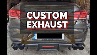 VW Passat CC 2 0 TDI 140 HP Duble Exhaust Custom MadeEvacuare dubla 76 mm [upl. by Ogu871]