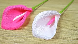 How to make Paper Flower 2017  Flower Making of Crepe Paper  DIY Paper Crafts [upl. by Akienom355]