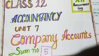 Class 12 Tamilnadu State Board Accountancy Chapter 7  Sum no 5 [upl. by Bej]