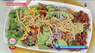 Cocina vegana Ensalada mexicana con aderezo de aguacate y cilantro  Sale el Sol [upl. by Lladnik]