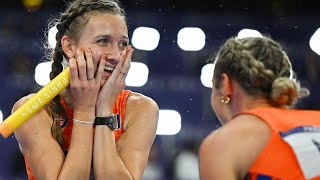 Femke Bol and Team Netherlands 🇳🇱 Interview Dutch TV OLYMPIC CHAMPIONS 2024 🇨🇵 4793 secs INSANE [upl. by Haile]