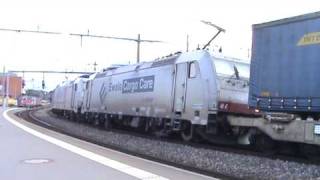 XR BR 185 Doppeltraktion abfahrt von Thun [upl. by Gnemgnok]