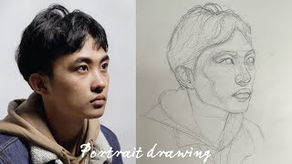 How to draw a portrait using Loomis method [upl. by Nart]