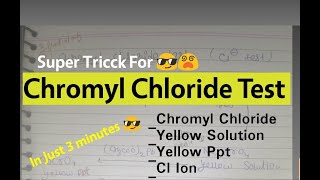 Chromyl Chloride Test Trick  P block Elements  Inorganic Chemistry For Neet 2020 [upl. by Netsew]