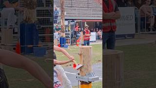 woodchopping contestofchampions showdown Adelaideshow trending trendingshorts [upl. by Tsirc]