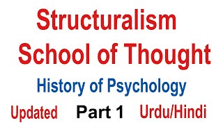 Structuralism School of Thought in Psychology  Structuralism by Wilhelm Wundt  Part 1  UrduHindi [upl. by Nalac202]