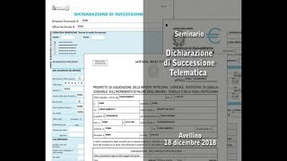 Seminario di Studio Dichiarazione di Successione Telematica [upl. by Adohr]