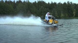 Waterskiing Behind Snowmobile [upl. by Edia]