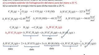 Ejercicio Uso de entalpías de formación y combustión para calcular la entalpía de una reacción dada [upl. by Anyah]