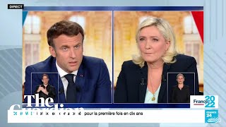 Emmanuel Macron and Marine Le Pen clash over Russia in leadership debate [upl. by Nottus]