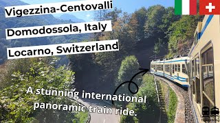 Domodossola Italy  Locarno Switzerland  Ferrovia Vigezzina Centovalli FART railway in the Alps [upl. by Ollecram665]