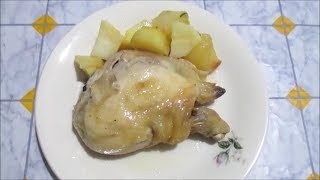 POLLO AL FORNO CON PATATE  Ricetta facile e leggera [upl. by Joellyn]