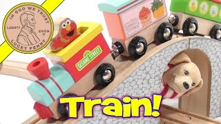 Sesame Street Natural Wood Train Set  Conductor ButchChoo Choo [upl. by Magulac]