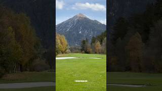 Autumn Golf Golf Club Alvaneu Bad Hole 18 Fairway View Alvaneu Bad Grisons Switzerland Shorts [upl. by Lancaster]