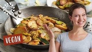 KartoffelLauchPfanne – Asiatisch Rezept  Vegan [upl. by Mellins]