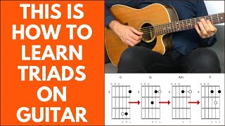 A Simple Way To Learn Triads On Guitar By Shape amp By Position [upl. by Ainafetse]