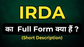 IRDA full form full forms of important words  full form of IRDA IRDA full form kya hai [upl. by Viole]