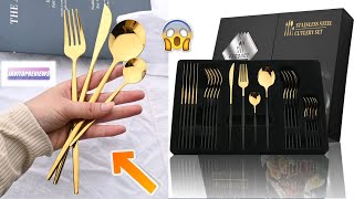 🌟Juego de CUBIERTOS dorados  Cubertería Aliexpress del 2024🥄 [upl. by Lorraine988]