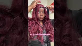 Synthetic Wig Install lacefrontwig wiginstall [upl. by Ahtekahs471]