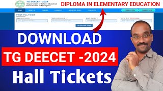 Telangana DEECET 2024 exam download hall tickets  elementary education admit card [upl. by Etnuhs834]