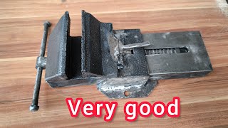 HOW TO MAKE BENCH VISE  DIY METAL BENCH VISE 2 [upl. by Persse]