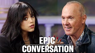 Jenna Ortega amp Michael Keaton Talk Beetlejuice Tim Burton amp Career Pressures  Epic Conversation [upl. by Sillig]