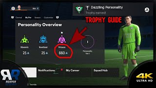 Dazzling Personality Trophy Guide 4K  EA Sports FC 24 Player Career Mode [upl. by Hindorff]