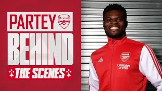 Partey meets Aubameyang amp Lacazette  Behind the scenes on Thomas first day at Arsenal [upl. by Jayme]