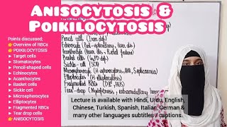 Poikilocytosis  Anisocytosis  Causes of anisocytosis and poikilocytosis  Red cell abnormalities [upl. by Arretahs45]