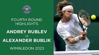 Andrey Rublev vs Alexander Bublik  Fourth Round Highlights  Wimbledon 2023 [upl. by Addiego]