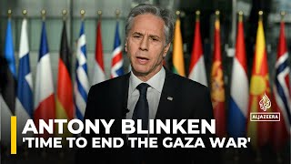 ‘Time to end the Gaza war’ Blinken says after USimposed deadline for aid expires [upl. by Ernaldus]