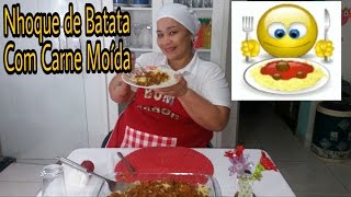 Nhoque de Batata com carne moída [upl. by Doughman]