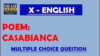 X ENGLISH MCQs Of POEM CASABIANCA Test Link Is Mentioned Below [upl. by Stephenie]