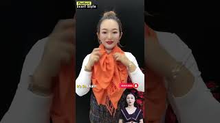 Easy way to style silk scarf for ladies in winter 2025 shorts scarfstyle [upl. by Yorel]