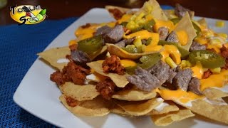 Super Nachos con carne Arrachera TOQUE Y SAZÓN Recetas botaneras [upl. by Laohcin]