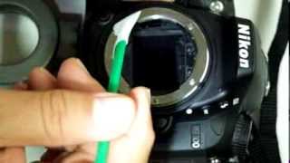 Nikon D7100 wet cleaning with Green Swab and Vdust Plus liquid [upl. by Agnizn919]