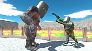 Knight Goro Team vs Green Zombie Itself in Radiation Stadium Arena  Animal Revolt Battle Simulator [upl. by Brigida]