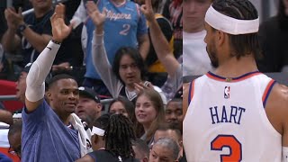 RUSSELL WESTBROOK TROLLS JOSH HART quotBYE BTCH CALL MEquot AFTER EJECTION [upl. by Yurik965]