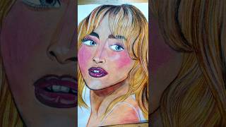 Drawing Sabrina carpenter with my makeup 💄 drawingartviralvideo [upl. by Eladnyl234]